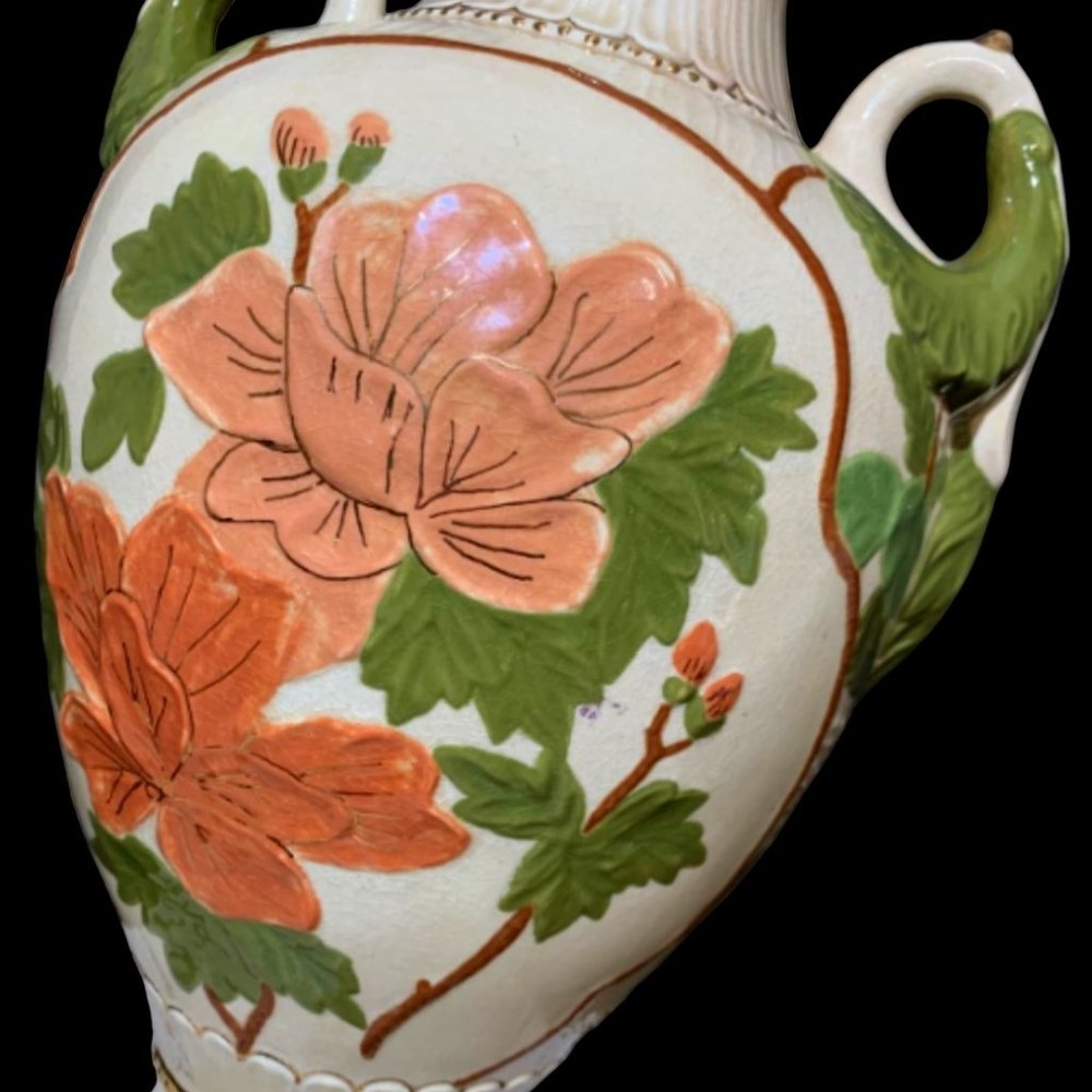 VHTF Vintage Carlly Tall Asian Vase with Two Handles - Picture 4 of 5